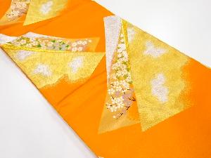 アンティーク　色紙に花模様織り出し袋帯（材料）